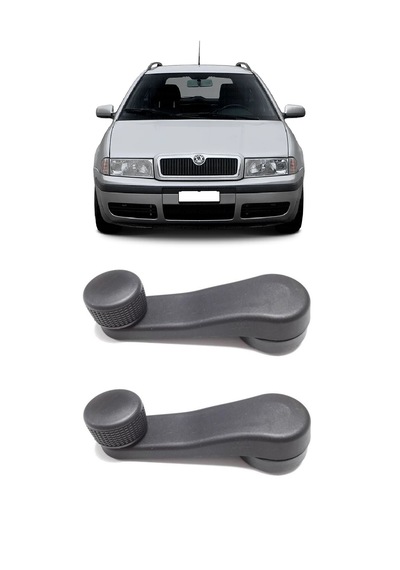 Skoda Octavia 1997-2009 Uyumlu Manuel Çevirmeli Cam Açma Kapama Kolu Siyah 2 Adet Takım 1h0837581