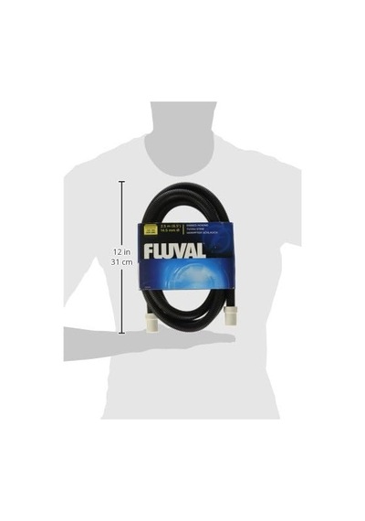 Fluval Oluklu Yedek Hortum 2,5 M, Çap 24/28 Mm Fluval Dış Filtre 104, 204, 105, 205, 106 Ve 206 İçin, Siyah/gri