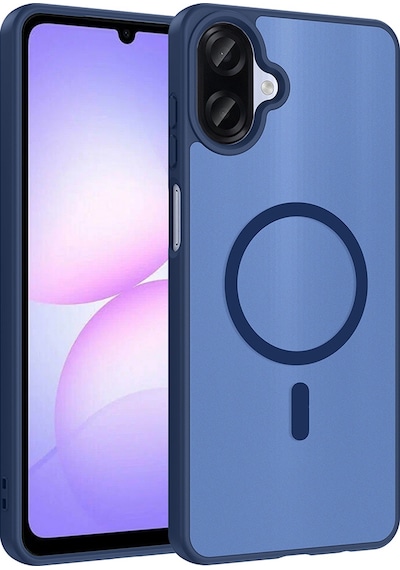Zore Samsung Uyumlu Galaxy A07 Kılıf M-safe Şarj Özellikli Zore Babet Kapak - Mavi
