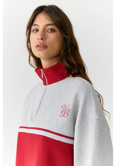 Urban Beat Mıkaela Kadın Dik Yakalı Crop Grimelanj Sweatshirt Grimelanj
