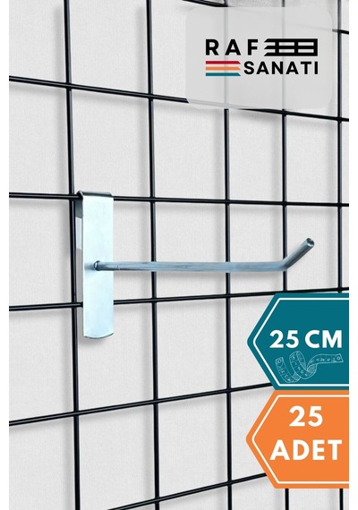 25 Adet Tel Pano Kancası 25 Cm Askı Kanca Raf Askısı Raf Aksesuar Galvaniz