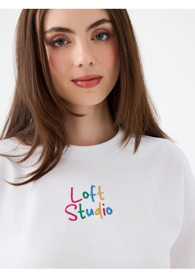 Loft Long Crop Kadın Tshirt K.kol Lf2040499 Q1.v1 Beyaz