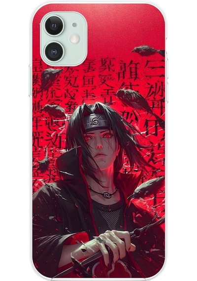 Apple Uyumlu iPhone 11 Şeffaf Kılıf Naruto Itachi Tasarımlı