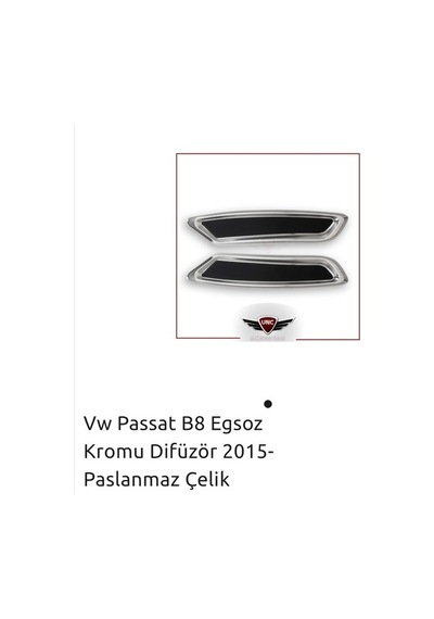 Yeni Otokolik Passat B8 Egsoz Kromu Difizör 2015- Paslanmaz Çelik