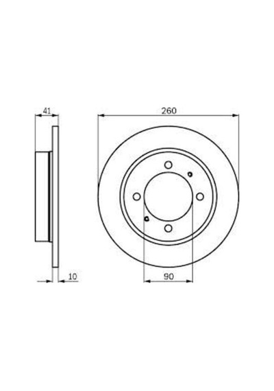 Bosch 0986478898 Arka Fren Diski Aynası Düz Mitsubishi Carisma 1995-2006 Volvo S40 95-v40 95- Düz 260mm Mr913846