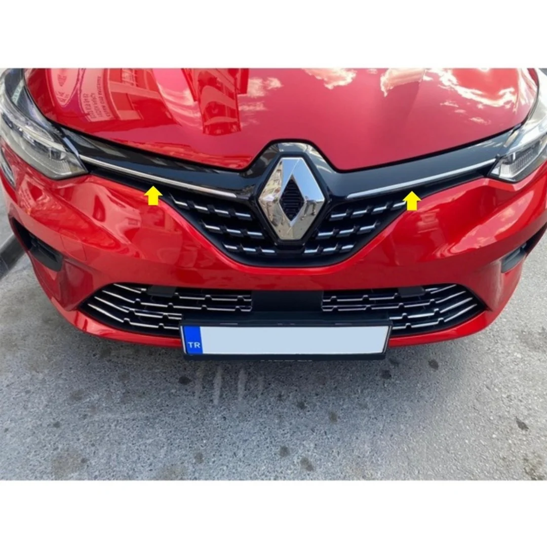Renault Clio 5 Ön Panjur Çıtası - Krom 2 Parça 2019-2022 Arası, Hb