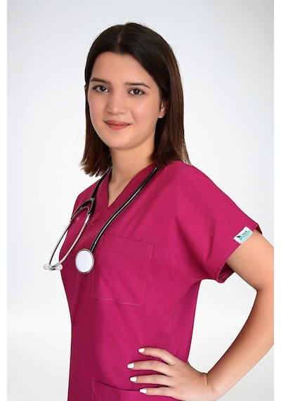 Unisex Pembe Likralı Cerrahi Alt Üst Forma Takım Pembe Pembe