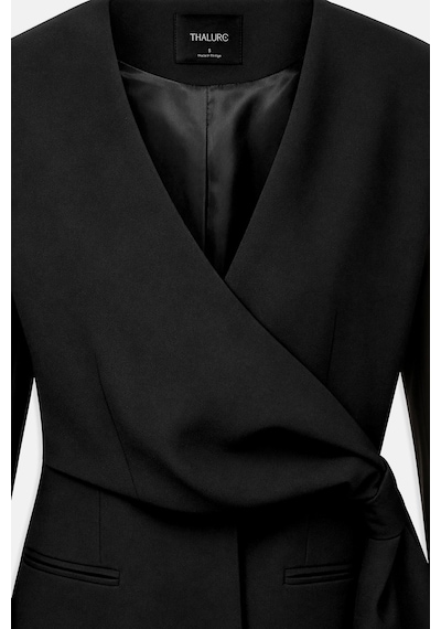 Thalure Kadın Siyah Beli Büzgülü Blazer