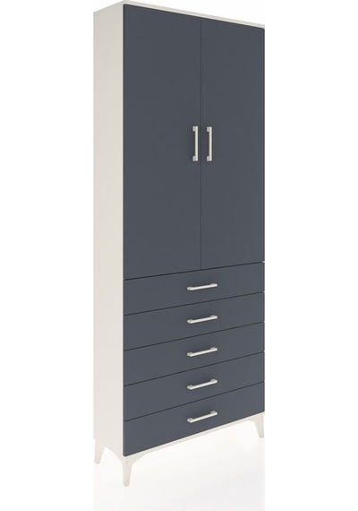 Arges Dolap 2 Raflı 5 Çekmeceli Tek Askılı 88x30x221 Aytaşı-a... Aytaşı