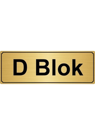 Altın Metal D Blok Yönlendirme Levhası 10cmx20cm