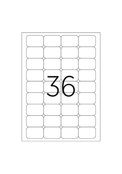 A4 Yapışkanlı ''45MM X 30MM" Laser Etiket- 5.Yaprak-180 Etiket