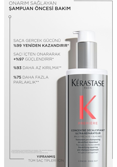 Premiere Concentré Décalcifiant Ultra-réparateur Onarım Sağlayan Şampuan Öncesi Bakım 250ml 250ml