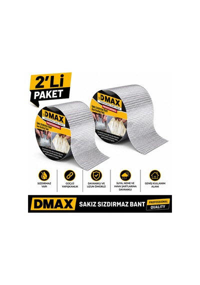 Dmax Sızdırmazlık Sakız Bant 96 Mm X 2 Metre Güçlü Yapışkanlı Su Yalıtım Ve Tamir Bandı