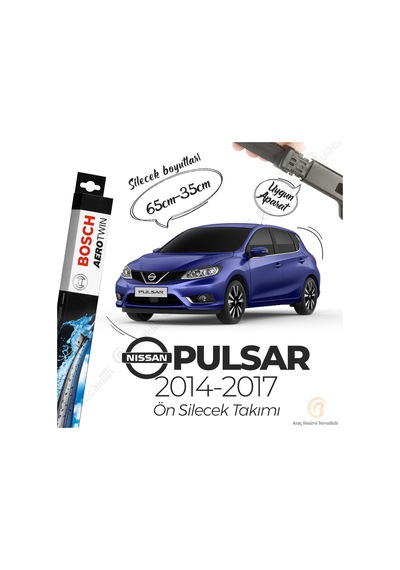Nissan Pulsar Muz Silecek Takımı 2014-2017 Bosch Aerotwin