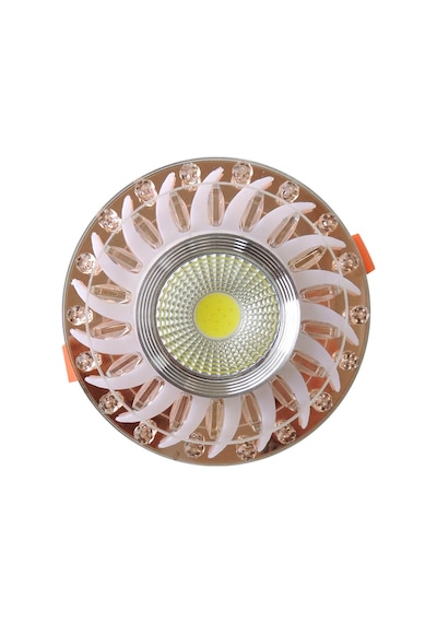 Bronz Kristal Cam Sıva Altı Spot Cob Led Armatür Beyaz Işıklı Bronz Cam