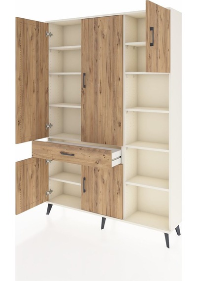Arges Dolap 10 Raflı Tek Çekmeceli 5 Kapaklı 132x30x195 Aytaşı-çam/çam Atlas Çam/atlas Çam Arges Dolap 10 Raflı Tek Çekmeceli 5 Kapaklı 132x30x195 Aytaşı-çam/çam Atlas Çam/atlas Çam