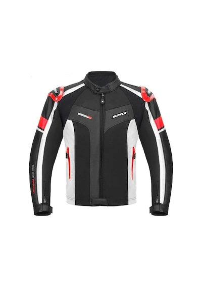 Motoanl Motosiklet Montu Full Korumalı 4 Mevsim Pu Kaplamalı Deri Ve Maxdura Kumaş Motor Mont Red
