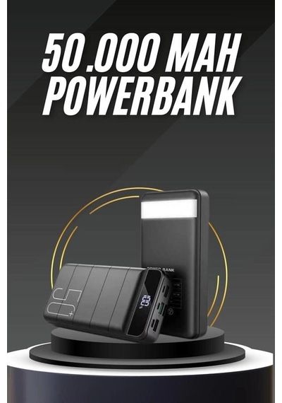 50.000 Mah Led Dijital Göstergeli Usb Çıkışı Powerbank Çok Renkli 23776264
