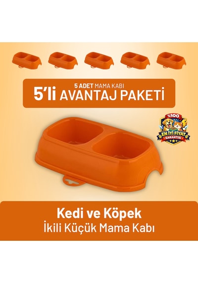 Kedi Ve Köpek İkili Küçük Mama Kabı - 5 Adet