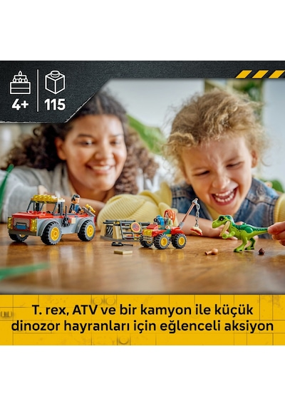 LEGO® Jurassic World Genç T. rex Taşıma Kamyonu 77978 - 4 Yaş Üzeri Çocuklar için Minifigür İçeren Oyuncak Yapım Seti (115 Parça)