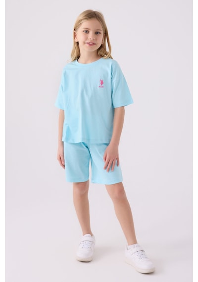 U.S. Polo Assn. U.s. Polo Assn Kız Çocuk Mavi Bermuda Takım Mavi