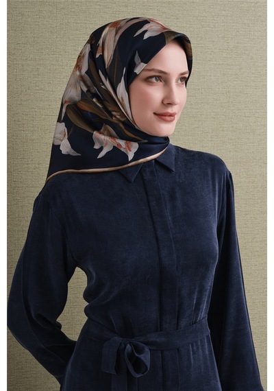 Armine İpek Eşarp 2027 Kış - 9620-04 Lacivert Twill