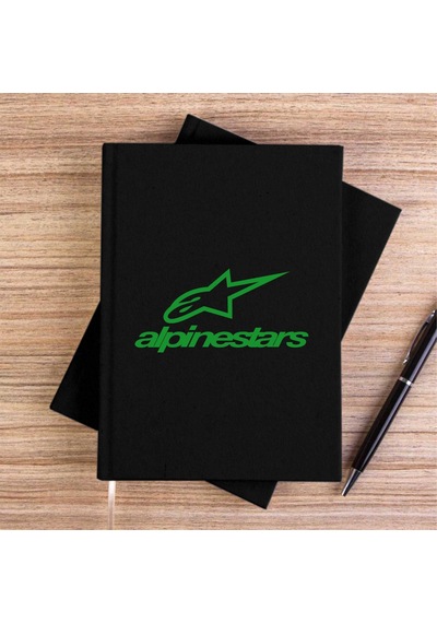 Alpinestars Logo Siyah Çizgisiz Kanvas Defter
