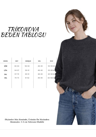 Trikonova Oversize Triko Kazak Antrasit