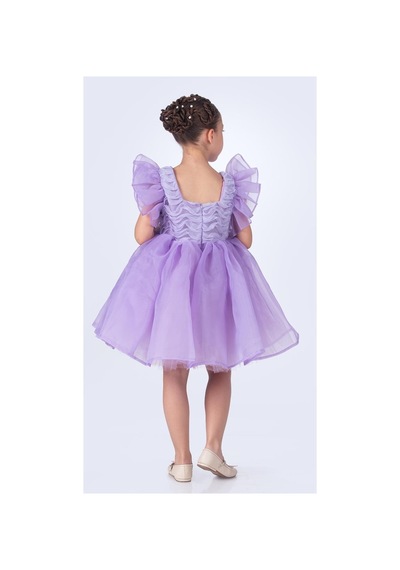 Mnk Baby & Kids Maronia Kız Çocuk Prenses Model Abiye Elbise - Pembe M00746 Lila