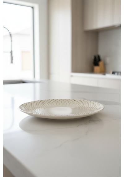 6'lı Ellips Oval Kayık Tabak 31cm Dijital Punto Rinart Krem