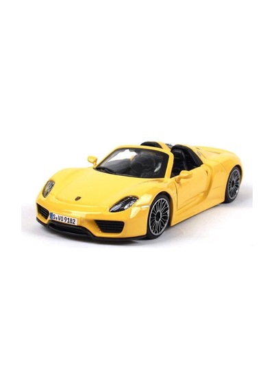 Burago 1/24 Ölçek Porsche 918 Spyder Model Araba Sarı