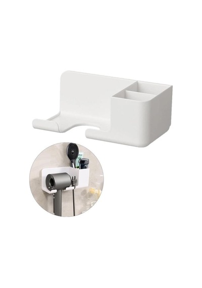 Sn-27125 Banyo Rafı Sabunluk Diş Fırçası Saç Kurutma Makinesi Beyaz