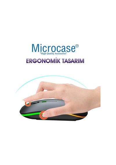 1600 Dpı Şarj Edilebilir 2.4 Ghz Rgb Işık Çift Modlu Bluetooth Mouse - Al2767 Beyaz Kablosuz