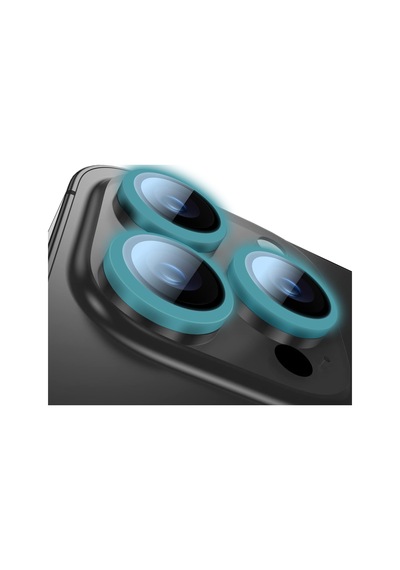 Buff Apple Uyumlu iPhone 14 Pro Max Neon Metal Lens Koruyucu Açık Mavi