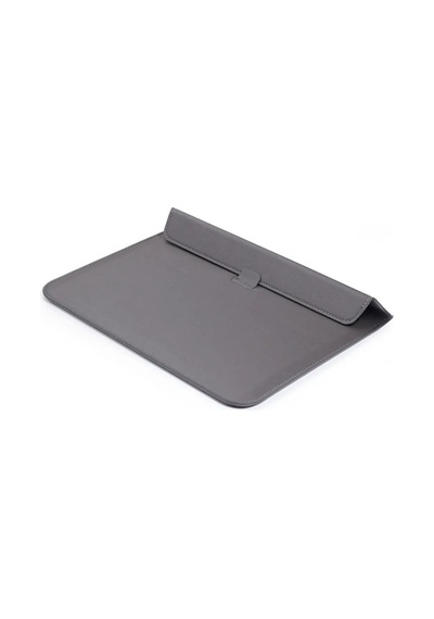 Apple Uyumlu MacBook Pro Air 13 M1-m2 2020/2022 A2179-a2337-a2338-a2251-a2159-a1989-a1708 Deri Mıknatıslı Çanta Koyu Gri