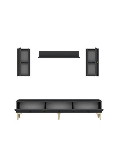 Tvr1897ag - Alfa Tvr180 Tv Ünitesi Takım , Tv Sehpası Antrasit - Gold 180cm