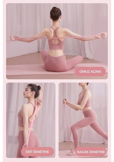 Esneme Bandı Pilates Jimnastik Bandı Yoga Direnç Bandı Isınma Spor Kondisyon Lastiği Hafif 5kg Genel