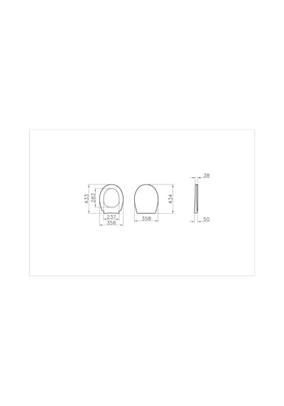 VitrA S20 Round 109-003-909 Universal Klozet Kapağı, Yavaş Kapanır, Kolay Çıkabilir, Beyaz