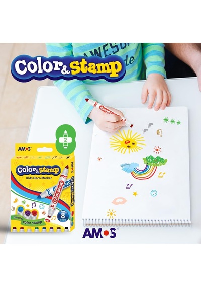 Amos Baskı Kalemı Color&Stamp 8Lı