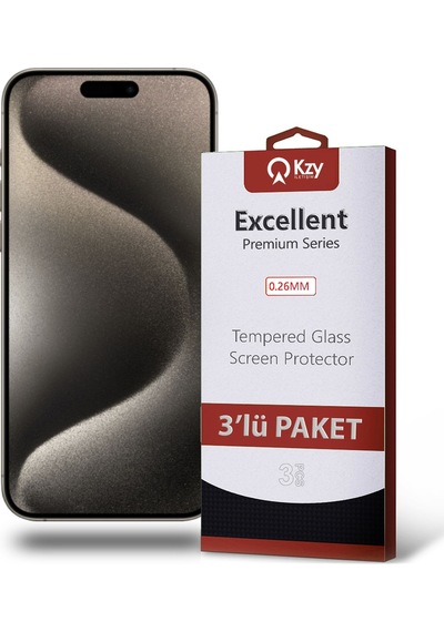 Apple iPhone 15 Pro Max Uyumlu İle Temperli Ekran Koruyucu Kırılmaz Cam Ekonomik 3'lü Paket