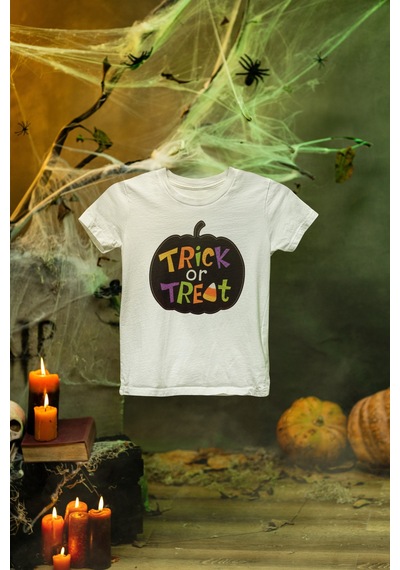 Magors Stıl-x Happy Halloween - Cadılar Bayramı Baskılı Unısex Tshırt Beyaz-5