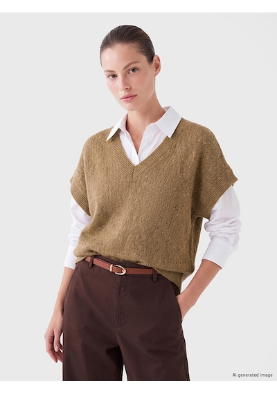 Lcw Everyday Kahverengi Oversize Kadın Triko Süveter