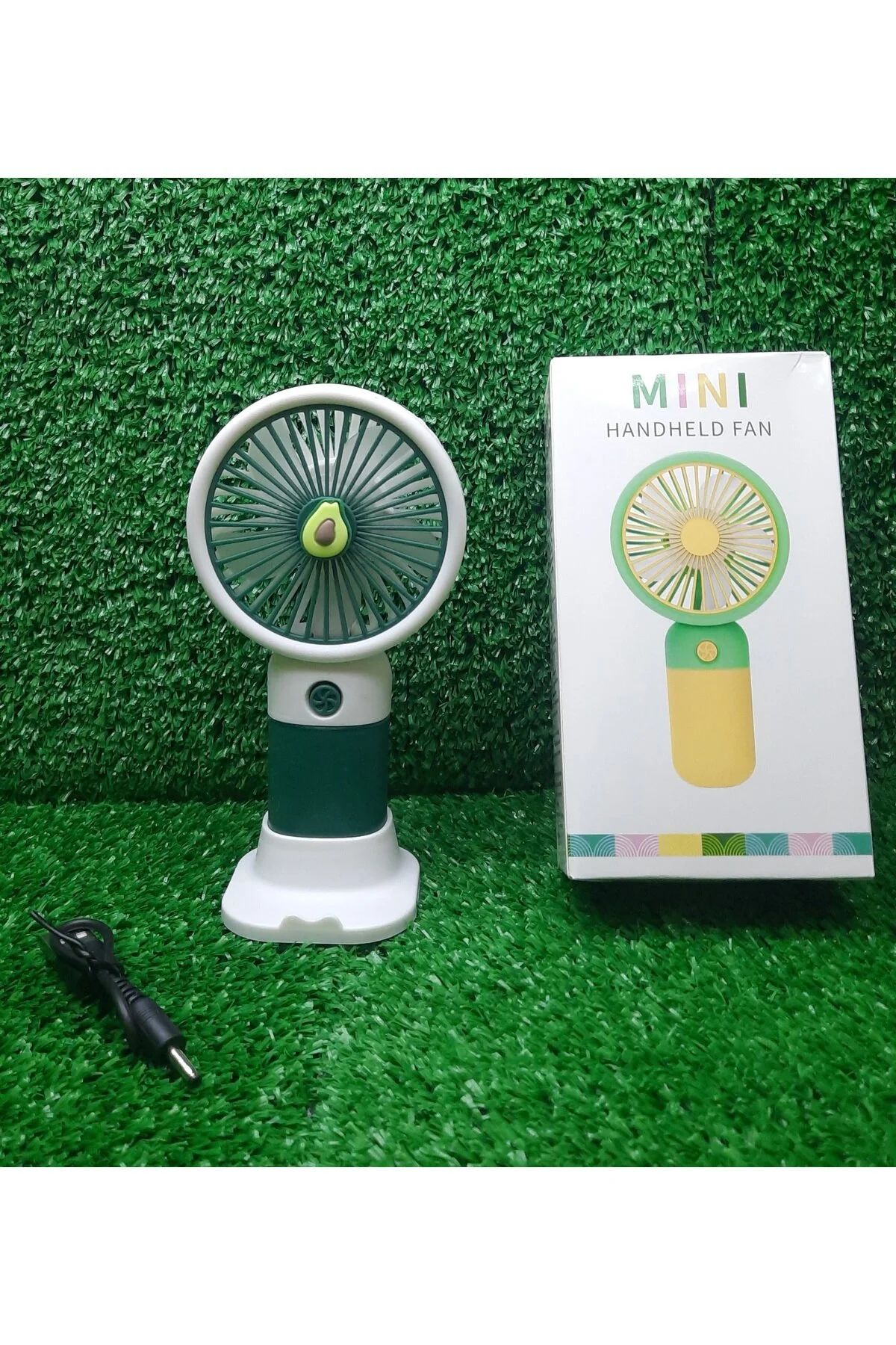 Taşınabilir Şarjlı Mini El Fanı, Masa Fanı Güçlü Vantilatör Pervane Haki 15 Cm -