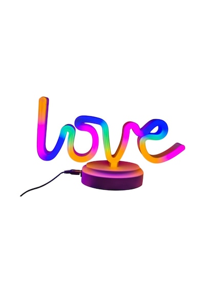 Neon Işıklı Love Yazılı Masa Gece Lambası 1