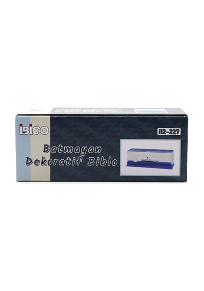 Mavi Su Gemi - Ada D.gen Mika Yüzen Batmayan Dekoratif Biblo Akvaryum 5.2x15.2x5.3cm 5705