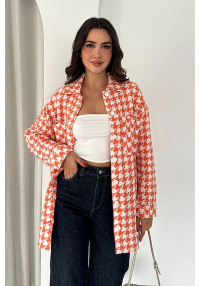Asprin Fashion Kazayağı Gömlek Turuncu Turuncu