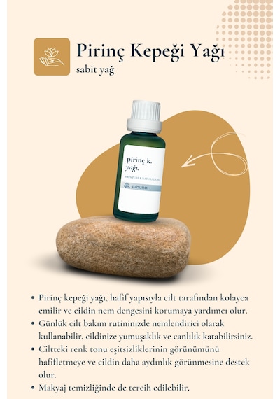 Sabunal Pirinç Kepeği Yağı 30 ML Cilt Aydınlatıcı Ve Eşitleyici Bakım Yağı