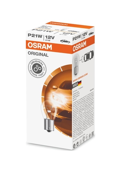 Bulacaksin Osram 7506 P21W 93 Sinyal Stop Ampul 12V 21W 10 Adet Tek Duy Düz