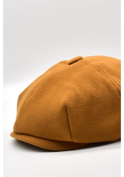 Külah Erkek Dökümlü Kışlık Newsie Kasket Premium Irish Flat Cap Şapka - Hardal
