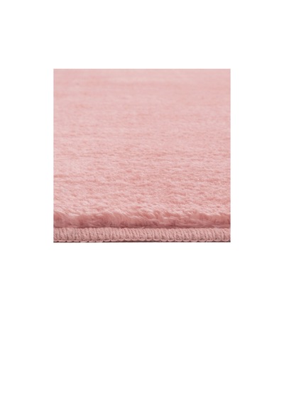 Modern Dekoratif Yuvarlak Puffy Peluş Ponpon Saçaklı Salon Oturma Odası Halısı Pembe